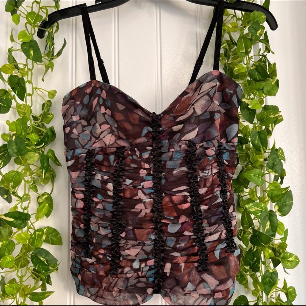 Ribbed Multicolour Corset Bustier